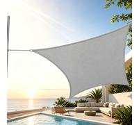TQQEPOOL Vela Ombra Terrazzo Ponte - Copertura Esterna | HDPE, Atmungsaktiv, Rostfrei, Lichtbeständig, Langlebig, Flachmasche, Garten Pool Carport(Gray,Rectangle3*5M)