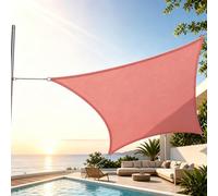 TQQEPOOL Vela Ombra Terrazzo Ponte - Copertura Esterna | HDPE, Atmungsaktiv, Rostfrei, Lichtbeständig, Langlebig, Flachmasche, Garten Pool Carport(Red,Rectangle4*4M)
