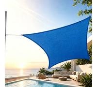 TQQEPOOL Vela Ombra Terrazzo Ponte - Copertura Esterna | HDPE, Atmungsaktiv, Rostfrei, Lichtbeständig, Langlebig, Flachmasche, Garten Pool Carport(Blue,Rectangle3*4M)