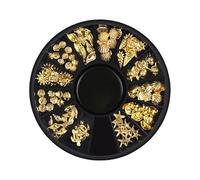 TQUXNGA 1 Box Ocean Theme Metal Stud Sea Starfish for Shell for Turtle Slice Flakes 3D Nail Art Decor DIY Manicure Tools Gold/Si Starfish Filler