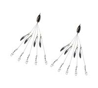 TQUXNGA 2 pezzi 5 braccio rigs testa nuoto esche gruppo esche da pesca Snapping girelle spinner attacco accessori per pesca a traina esche a scatto girelle spinner