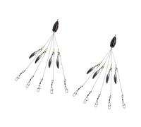 TQUXNGA 2 pezzi 5 braccio rigs testa nuoto esche gruppo esche da pesca Snapping girelle spinner attacco accessori per pesca a traina esche a scatto girelle spinner