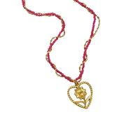 TQUXNGA Alla moda regolabile Cuore Fiore/Vite Gioielli Elegante Catena In Acciaio Inox Collana Gioielli Per Le Donne Degli Uomini Resistente Collana In Acciaio Inox, Misura unica, come descritto, come