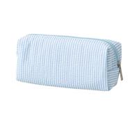 TQUXNGA Astuccio, borsa in poliestere con cerniera, Light blue stripes | Astucci per cosmetici, borsa in poliestere con cerniera, contenitore multiuso per ufficio scolastico, forniture