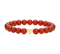 TQUXNGA Braccialetto con ciondolo a forma di cuore con perline lisce multicolore e cordoncino elastico robusto, per donne e uomini, Cristallo artificiale