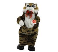 TQUXNGA Cantare Bambole Gattino con Canzone Classica per Natale, Brown | Bambole gattini che cantano con in mano un giocattolo peluche per la casa, decorazioni per feste, accessorio