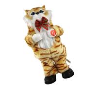 TQUXNGA Cantare Bambole Gattino con Canzone Classica per Natale, Yellow | Bambole gattini che cantano con in mano un giocattolo peluche per la casa, decorazioni per feste, accessorio