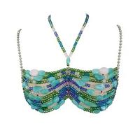 TQUXNGA Collana alla moda blu con superficie liscia, facile da pulire, per una serata fuori vacanza, elegante collana toracica