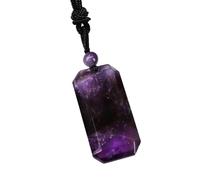 TQUXNGA Collana con ciondolo quadrato in agata blu artigianale con catena regolabile per una vestibilità personalizzata fatta a mano collana in pietra naturale, Misura unica, come descritto, come