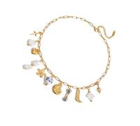 TQUXNGA Collana/orecchini regolabili in acciaio inox con accento in ceramica, gioielli versatili per occasioni casual o formali, collana artistica in ceramica con catena di estensione, Misura unica