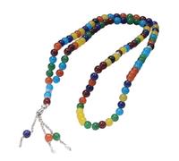 TQUXNGA Elegante braccialetto bicolore in finta agata con 99 perline lisce lucide per un uso confortevole tutto il giorno, Rosario