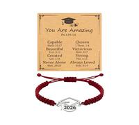 TQUXNGA Elegante braccialetto per laurea 2026 con design a nodo piatto e simbolo del cappello, perfetto per studenti e amici, unisex, One Size, come descritto