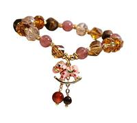 TQUXNGA Elegante ciondolo a forma di cavallo con perline in pietra naturale, per una versatilità quotidiana, Misura unica, come descritto