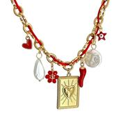 TQUXNGA Elegante collana con ciondolo regolabile, in acciaio inox, adatta per abbinare abiti casual in acciaio inox, Misura unica, come descritto, come descritto