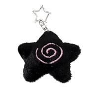 TQUXNGA Elegante portachiavi a forma di stella marina, in morbido peluche, unisex, decorazione per studenti, amici, uso quotidiano, ornamento per borsa in peluche, Nero , Taglia unica