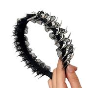 TQUXNGA Fascia per capelli punk sottoculture anni 2000 con spina dorsale in metallo e design in pizzo per adulti, unisex, per concerti, eventi e cosplay