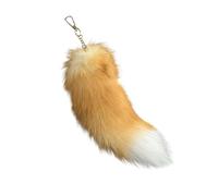 TQUXNGA Lusso Grande Coda Portachiavi 35cm Morbido Peluche Appeso Ciondolo Per La Decorazione Della Borsa Chiavi Dell'automobile Portafoglio Accessori Della Borsa Portachiavi Coda Per, E, Taglia unica