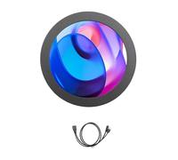 TQUXNGA Monitor secondario rotondo USB da 2,8 pollici per prestazioni PC con analisi dello spettro musicale Schermo secondario USB per CPU GPU PC