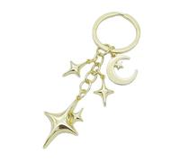 TQUXNGA Portachiavi unico traforato a forma di stella e mezzaluna leggera in lega di metallo per borsa da donna elegante design pratico regalo portachiavi per lei, A, Taglia unica