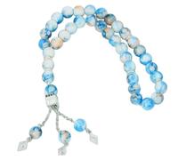 TQUXNGA Rosario con 33 perline in resina di vetro, gioiello buddista, elegante accessorio da polso spirituale, lunga durata, perline per preghiera in vetro, Misura unica, come descritto
