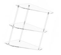 TQUXNGA Scaffale angolare a 3 ripiani in acrilico triangolare per trucco rossetto skincare shampoo da tavolo