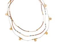 TQUXNGA Set di collane multistrato con perline, leggero, versatile, accessorio per gioielli, catena regolabile per l'uso quotidiano collana ispirata alla spiaggia