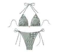 TQUXNGA Set tankini floreale senza maniche design confortevole poliestere triangolo top & slip per spiaggia piscina imbottito tankini