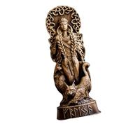 TQUXNGA Statuetta decorativa scolpita con motivi a rilievo a strati, D, E | Statuetta a strati e motivi animali, tonalità marrone e bronzo anticato, forma autoportante per la decorazione di interni