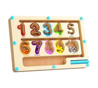 TQUXNGA Sviluppo sensoriale Numero Magnetico del, New Digital Beads | Gioco educativo in legno, gioco per imparare i numeri, tracciare labirinti numeri, giocattolo per imparare le