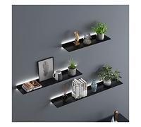 TQVLNMCR Mensola da parete galleggiante in metallo illuminata a LED for piante e libri, moderno espositore illuminato con ripiano singolo incluso(I,100x15cm)