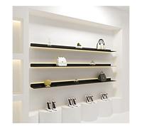 TQVLNMCR Mensola galleggiante nera moderna con illuminazione a LED bifacciale, mensole in metallo da parete for esporre oggetti, perfette for varie occasioni (60x20 cm)