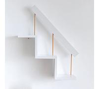 TQVLNMCR Mensole sospese da parete, mensole portaoggetti creative for ristoranti, libreria portafiori for soggiorno, camera da letto, bagno, mensola da parete in legno massello a 3 livelli.(B)