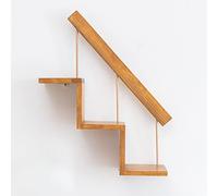 TQVLNMCR Mensole sospese da parete, mensole portaoggetti creative for ristoranti, libreria portafiori for soggiorno, camera da letto, bagno, mensola da parete in legno massello a 3 livelli.(W)