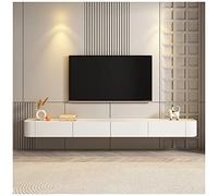 TQVLNMCR Moderni scaffali galleggianti a LED da parete con luce, contenitore e ripiano espositivo for casa e ufficio(White-a,80x20x6cm)