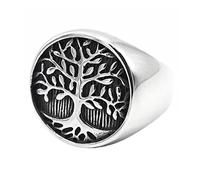 TQWSVUM Anelli 'albero Della Vita Vichingo Norreno,Donne Uomo Acciaio Inossidabile Yggdrasil Signet Ring, Fatto A Mano Retrò Moda Pagan Medievale Fascino Gioielli Scandinavi