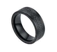 TQWSVUM Anelli da Uomo Viking Con Nodo Celtico E Rune In Acciaio Inossidabile - Mitologia Norrena Nodo Irlandese Lettera di Odino Fede Nuziale -Moda Medievale Punk Amuleto Pagano Gioielleria