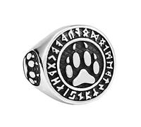 TQWSVUM Anello Artiglio 'orso Vichingo Vichingo Norreno -Uomini Donne In Acciaio Inossidabile Orso Zampa Anello - Fatto A Mano Moda Animal Footprint Amuleto Pirata Ring Jewelry