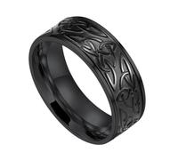 TQWSVUM Anello Con Nodo Celtico Vichingo Nordico - Anello A Fascia Con Nodo Triangolare In Acciaio Inossidabile da 8 MM Per Uomo Donna - Anello da Dito Fascia A Nodo Triquetra Irlandese Vintage