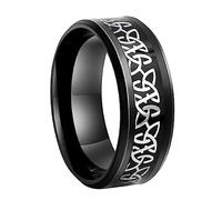 TQWSVUM Anello Con Nodo Celtico Vichingo Per Uomo Donna -Fede Nuziale Con Nodo Triquetra In Acciaio Inossidabile 8 Mm -Gioielli Fatti A Mano Con Anello A Nodo A Triangolo Celtico In Metallo Punk