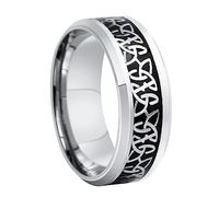 TQWSVUM Anello Con Nodo Celtico Vichingo Per Uomo Donna -Fede Nuziale Con Nodo Triquetra In Acciaio Inossidabile 8 Mm -Gioielli Fatti A Mano Con Anello A Nodo A Triangolo Celtico In Metallo Punk