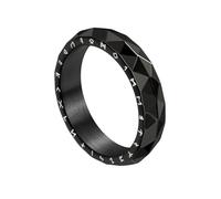 TQWSVUM Anello con Rune Elder Futhark -Anello In Acciaio Inossidabile Per Uomini Della Mitologia Norrena Viking - Anello Cocktail Hip Hop Alla Moda Fatti A Mano Lucidato Gioielli Amuleto Pagano