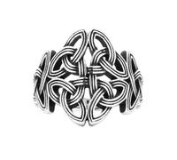 TQWSVUM Anello da Uomo In Acciaio Inossidabile con Nodo Celtico Della Trinità - Anello con Nodo Triquetra Traforato Fatto A Mano - Gioielli Vintage con Amuleti Norreni Pagani Irlandesi