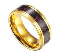TQWSVUM Anello da Uomo In Acciaio Inossidabile Con Vichinghe, Anello Per Il Cambio di Temperatura Runico Nordico Futhark, Norreno Scandinavo Amuleto Celtico Pagano Anelli di Nozze