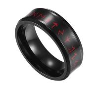 TQWSVUM Anello da Uomo In Acciaio Inossidabile Con Vichinghe, Anello Per Il Cambio di Temperatura Runico Nordico Futhark, Norreno Scandinavo Amuleto Celtico Pagano Anelli di Nozze