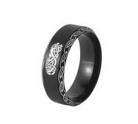 TQWSVUM Anello del Drago Nordico - Anello Amuleto del Drago Celtico Vichingo da Uomo - 8MM Acciaio Inossidabile Cool Punk Animal Pirate Band Ring Gioielli Pagani