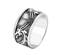 TQWSVUM Anello del Drago Vichingo da Uomo - Nordic Stainless Steel Vintage Punk Dragon Head Pirate Ring - Moda Ouroboros Animale Amuleto Anello Gioielli Regalo