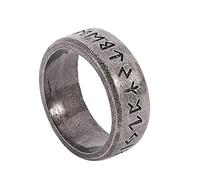 TQWSVUM Anello Della Band Viking Moreno 8 MM Per Gli Uomini, Anello A Banda Runico In Acciaio Inossidabile Fuþark, Moda Gothic Style Celtic Pagan Amulet Hip Hop Gioielli Per Donna Taglia 7-13
