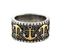 TQWSVUM Anello di Ancoraggio Vichingo Per Uomo - Nordic Pirate In Acciaio Inossidabile Vintage Sailor Boat Anchor Ring - Fatto A Mano Moda Punk Hip Hop Amuleto Nautico Biker Gioielli Pagani