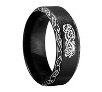 TQWSVUM Anello Drago Celtico Vichingo per Uomo Donna - Mitologia Norrena Anello Drago Vintage - Coppie Acciaio Inossidabile Animale Amuleto Fede Nuziale Anello Pirata Gioielli Dichiarazione