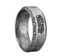 TQWSVUM Anello Drago Celtico Vichingo per Uomo Donna - Mitologia Norrena Anello Drago Vintage - Coppie Acciaio Inossidabile Animale Amuleto Fede Nuziale Anello Pirata Gioielli Dichiarazione